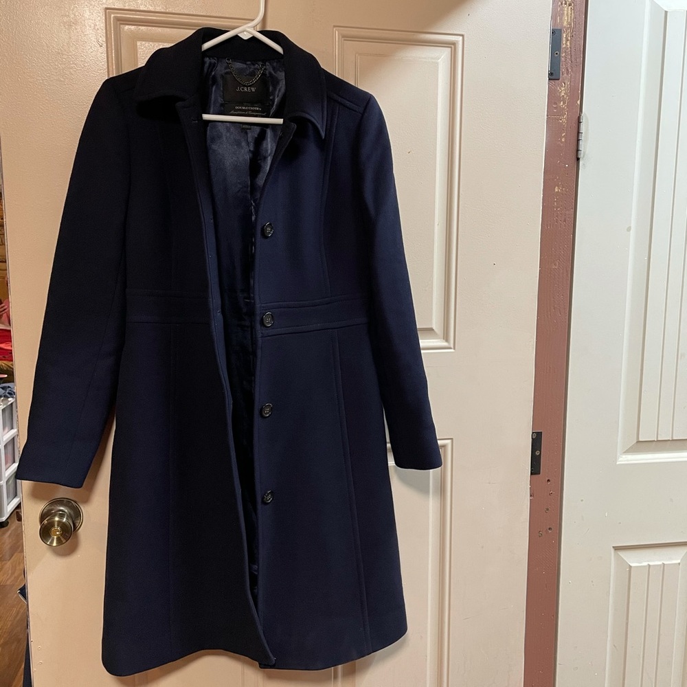 J Crew Lady Day navy coat with Thinsulate